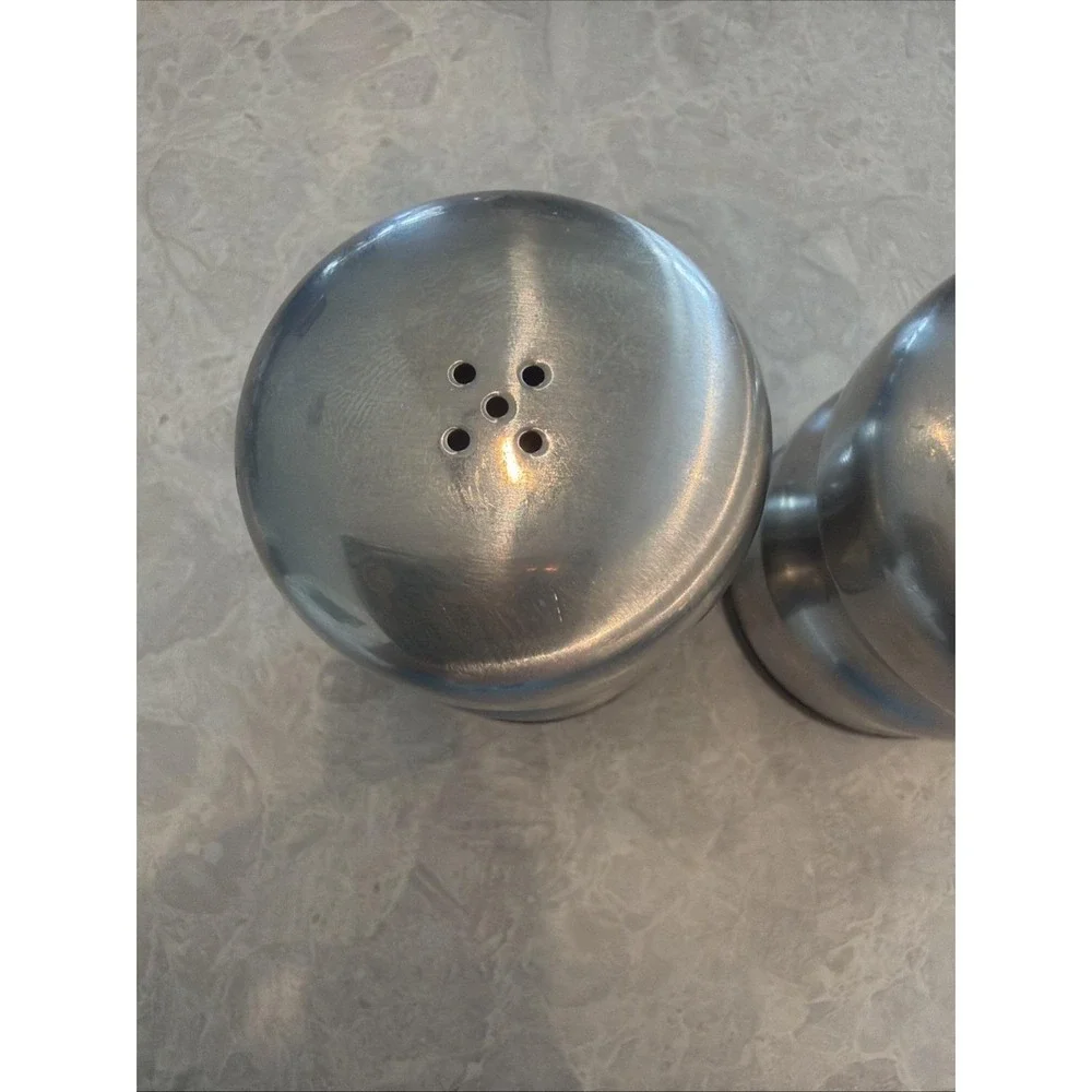 Vintage Stainless Steel Salt And Pepper Shakers Made In Denmark